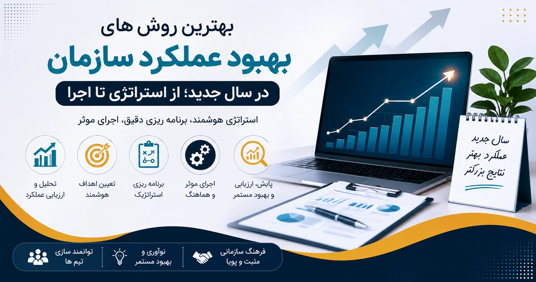 بهترین روش های بهبود عملکرد سازمان در سال جدید؛ از استراتژی تا اجرا